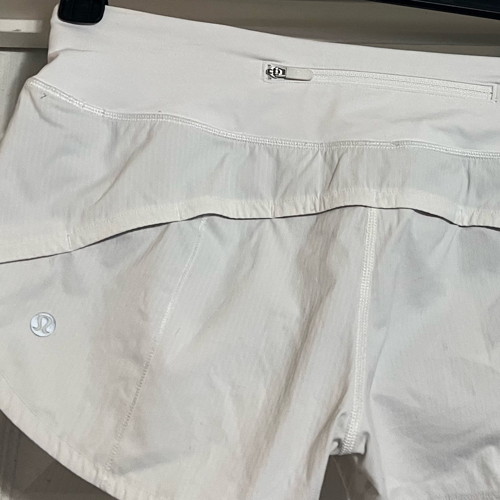 Lululemon Athletica White Speed up Shorts